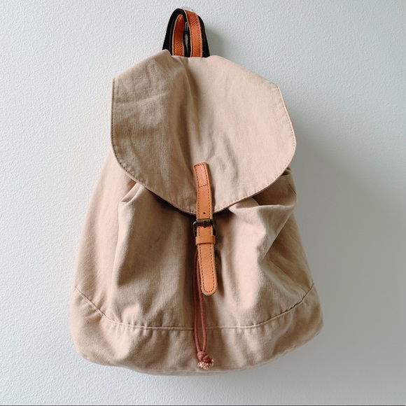 Handbags - 【SOLD】Korean Vintage khkai canvas Backpack